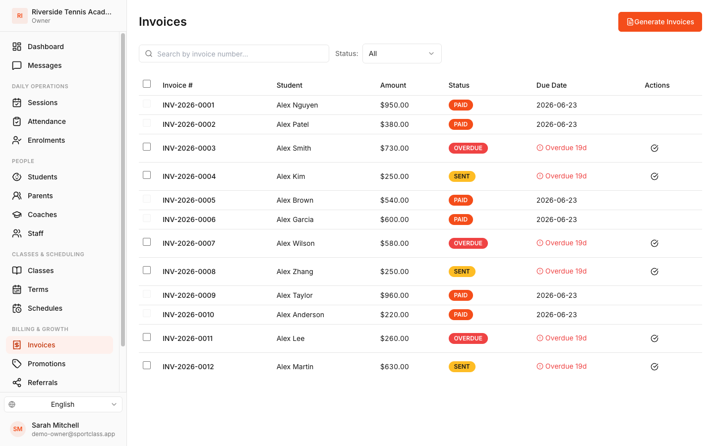 Invoices you can send and track
